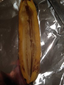 banana boat, sliced banana