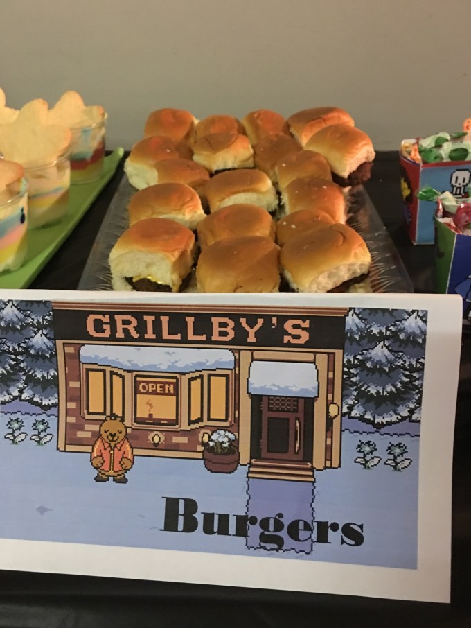 undertale party, grillby's burgers, birthday