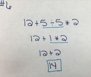 order of operations, task cards