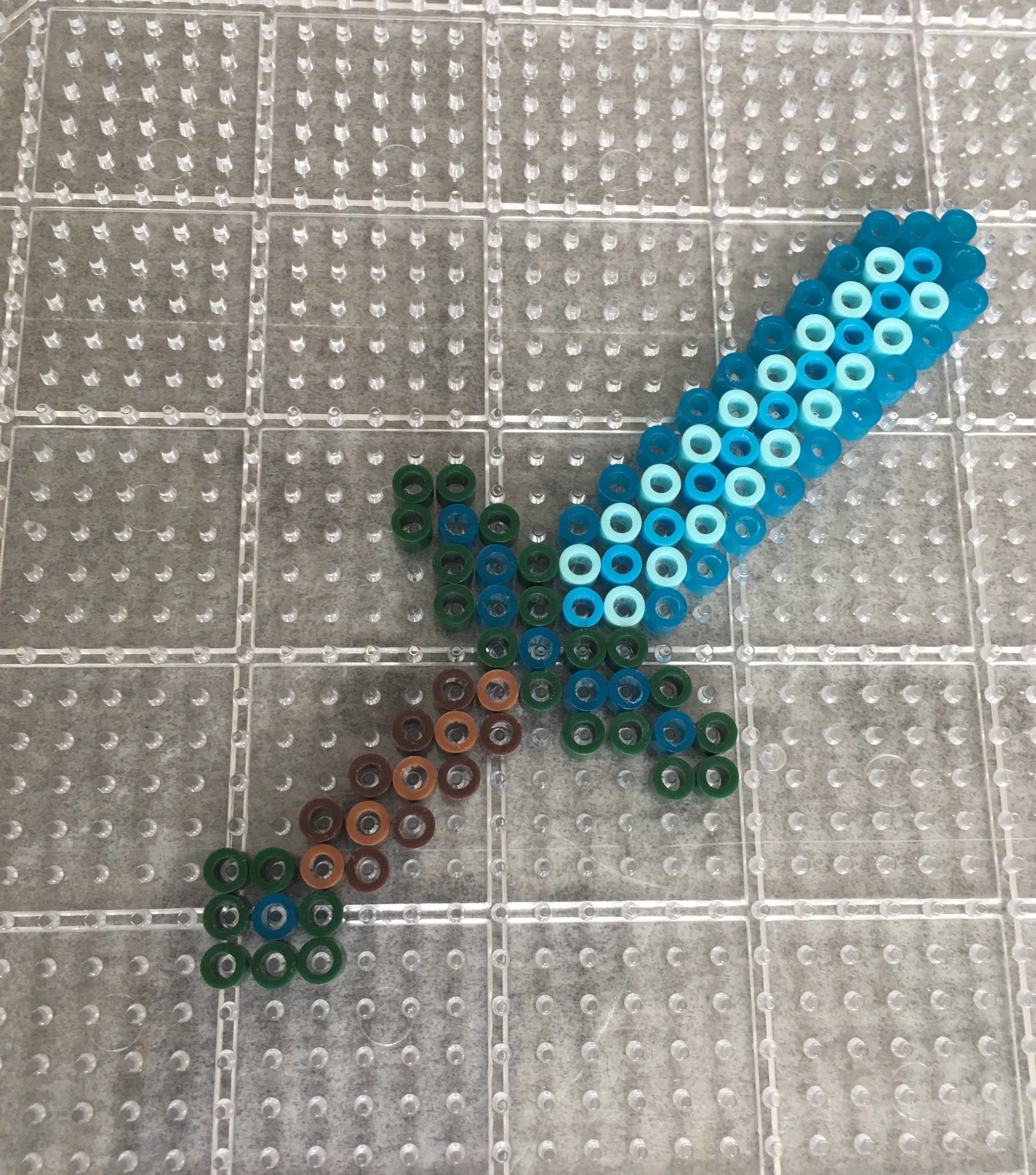 Diamond Minecraft Sword Perler Bead Pattern Hama