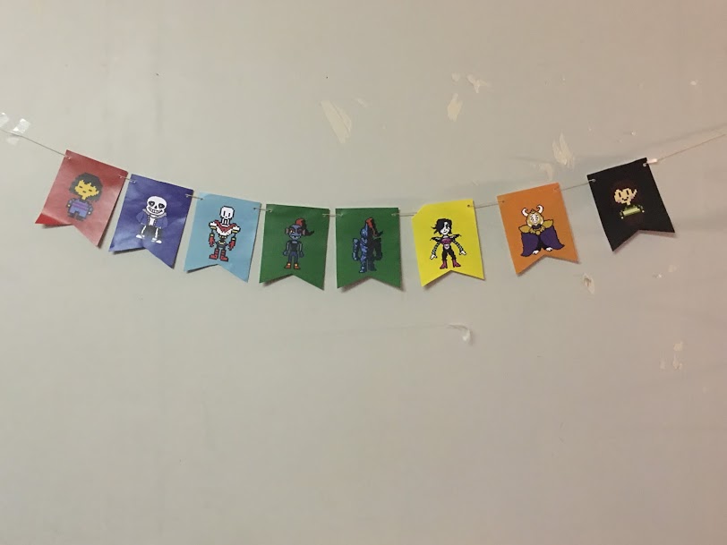 Undertale Birthday Party Character Banner