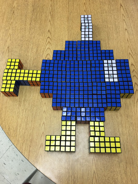Super Mario's Bobomb made from Rubik's Cubes